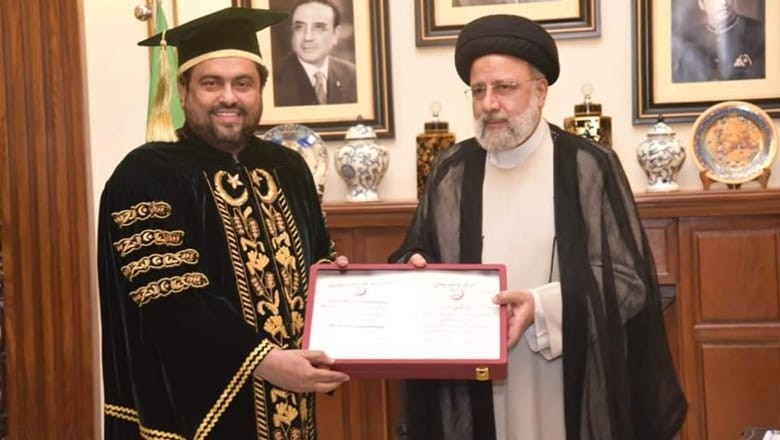 Sindh governor Kamran Tessori confers honorary PhD on Iranian president