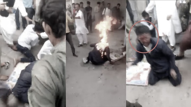 Two robbers set on fire in Karachi by enraged citizens