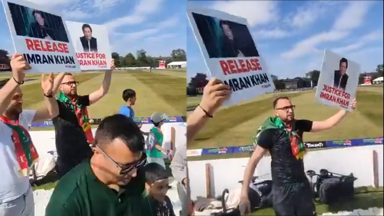 Pakistani crowd chants slogans for Imran Khan's release during Pak vs ...