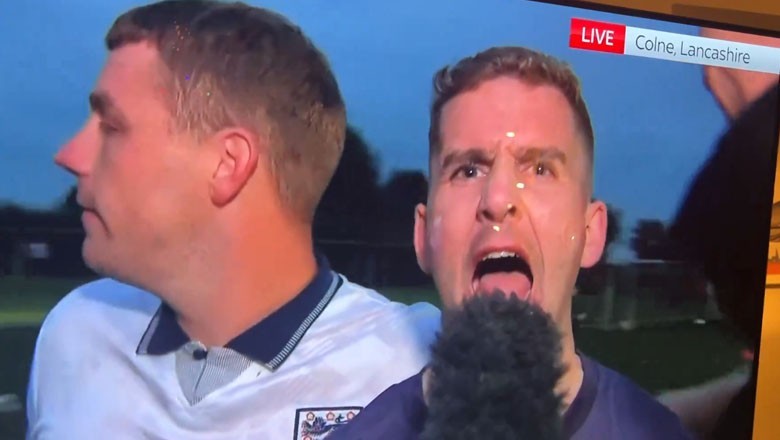 England fan chants 'Free Palestine' during live Sky News interview after Euro 2024 Final