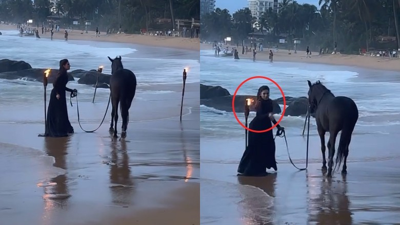 Ayeza Khan avoids major mishap as she narrowly escapes fire during shoot