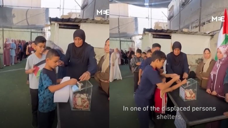 Gaza children donate money to help families in Lebanon amid Israeli attacks