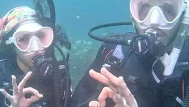 Saudi couple celebrates wedding ceremony underwater in Red Sea