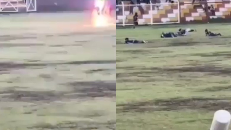 Lightning strike kills footballer during live TV match in Peru