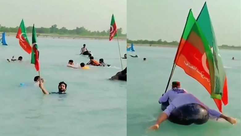 PTI workers swim across river to reach Islamabad amid road blockades