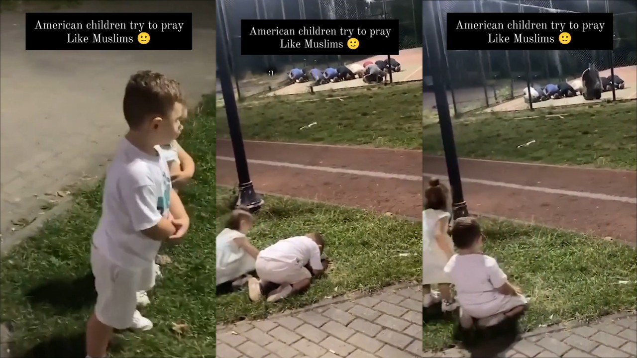 WATCH: Children in US try to copy prayers of Muslims in a park