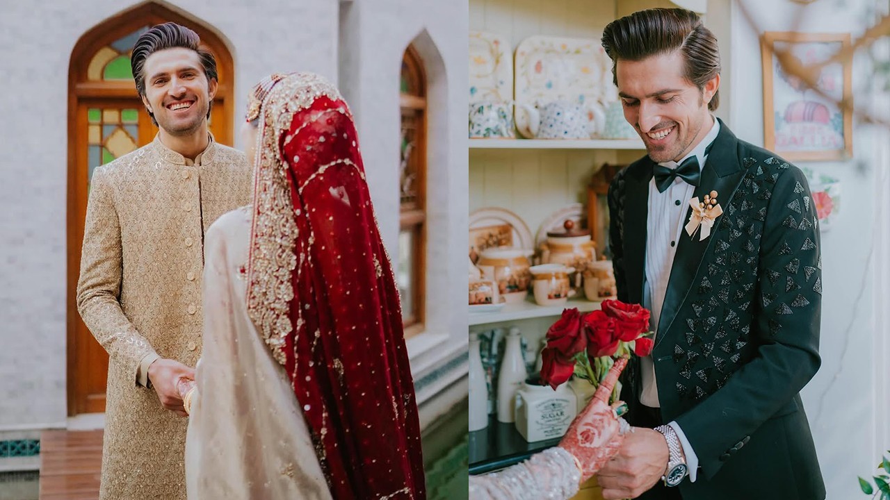 Mohammad Wasim Jr shares first pic with wife after wedding