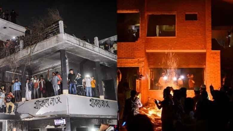 Protesters set fire to Sheikh Mujibur Rahman’s residence in Dhaka