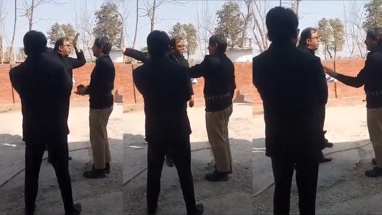 Watch: Lawyer Faisal Chaudhry verbally abuse Adiala Jail staff official