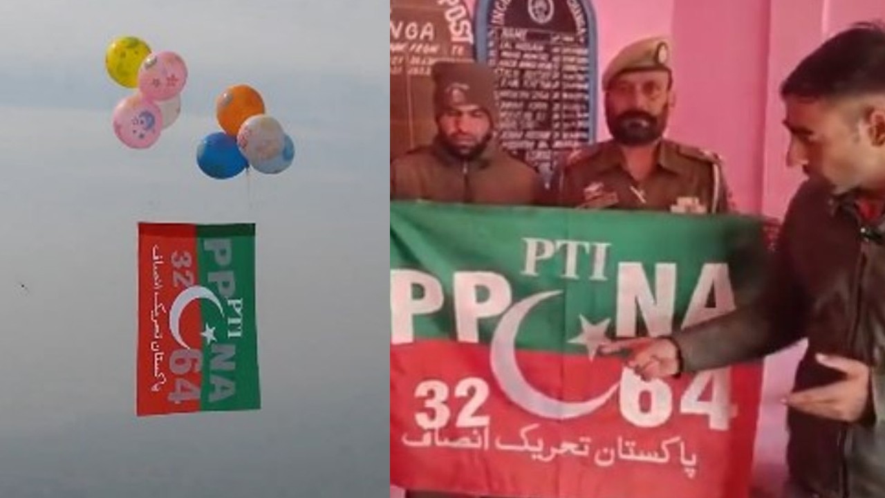 Indian police seize PTI flags, balloons flown to IIOJK