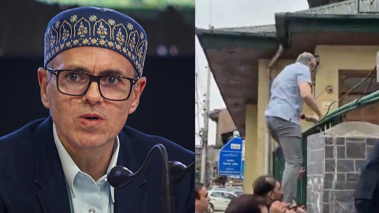 IIOJK CM Omar Abdullah climbs wall to enter martyrs’ graveyard amid curbs in Srinagar
