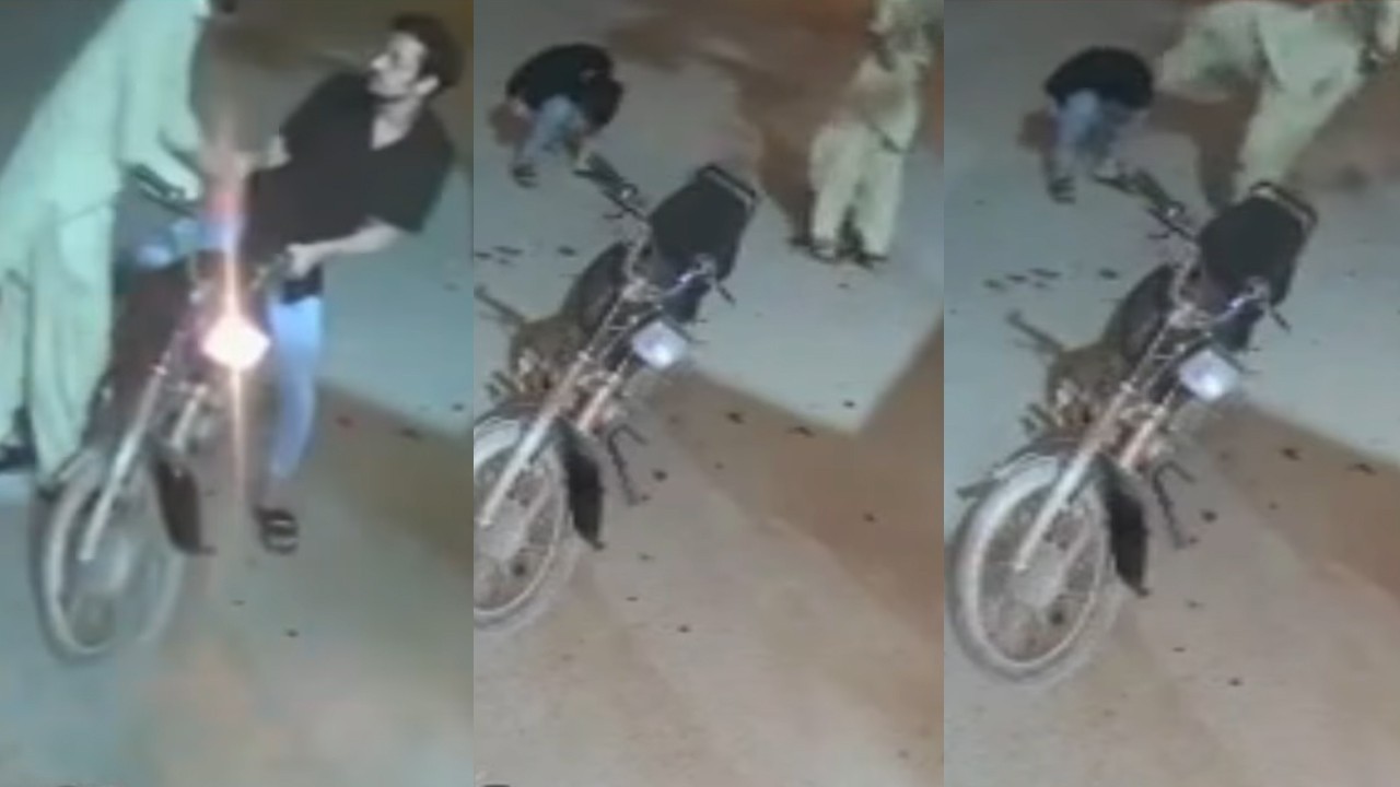 Robbers make youth ‘murgha’ on road during daylight robbery in Karachi