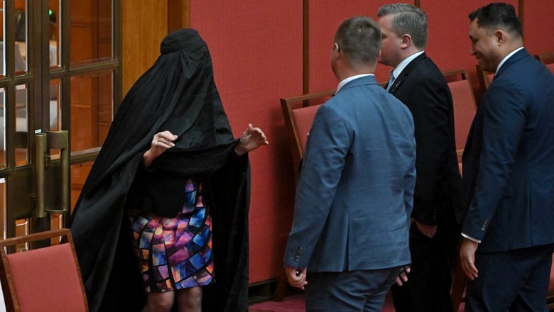 Australian senator wears burqa to parliament to call for ban