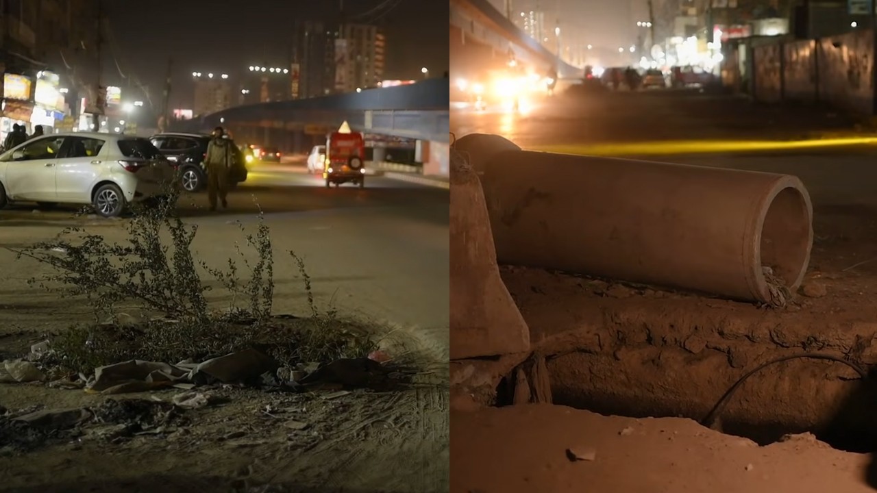 Karachi’s worsening infrastructure leaves residents at risk as open manholes persist near NIPA Chowrangi
