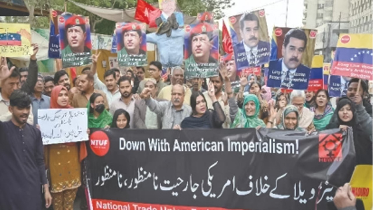 Protest erupts in Karachi over US attack on Venezuela