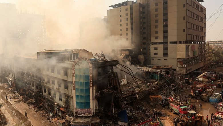 Two floors of fire-hit Gul Plaza cleared as death toll rises to 26