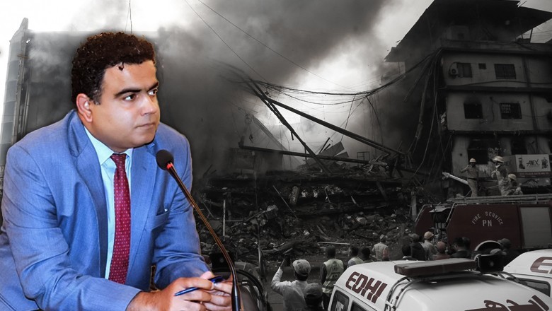 Massive Gul Plaza fire simply cannot be attributed to short circuit: DC Karachi South