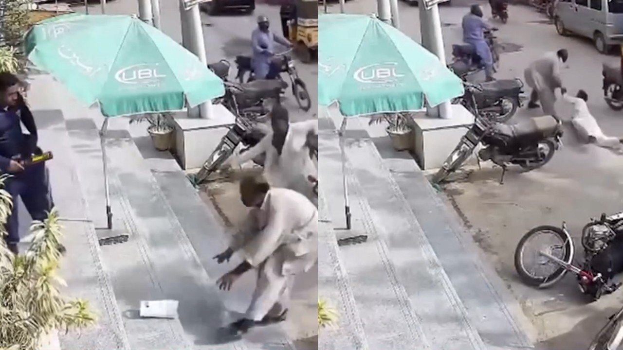 Man robbed in front of security guard by armed men in Karachi