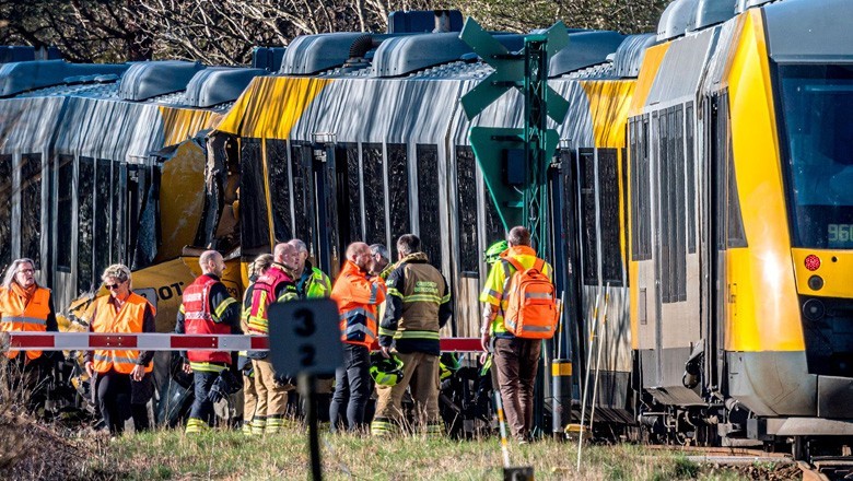 Head-on train crash near Copenhagen injures seventeen