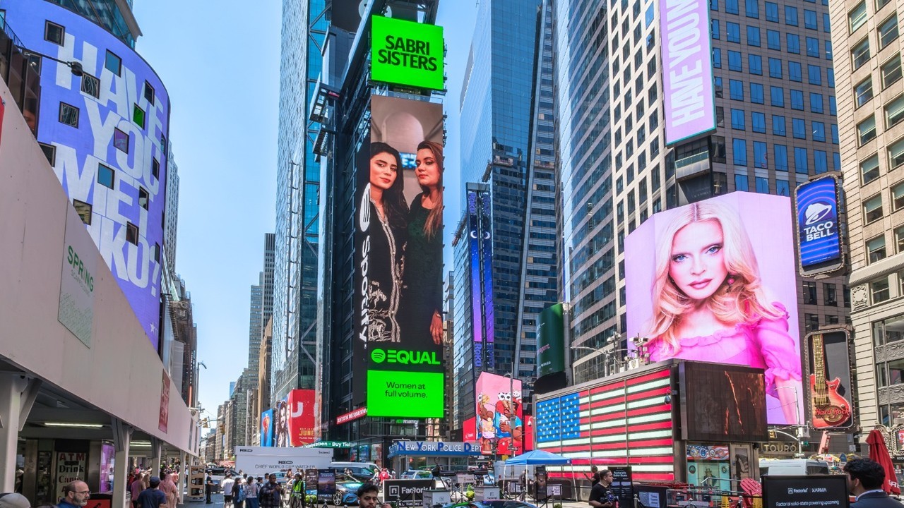 Sabri sisters honoured on Times Square billboard in New York