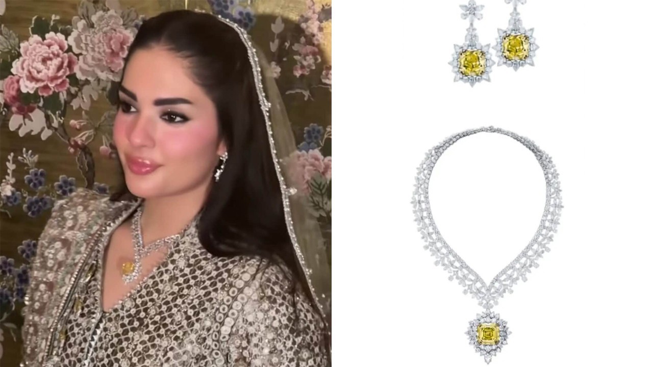 Did Mahnoor Safdar wear Rs4bn Mouawad Le Soleil necklace at her nikkah?