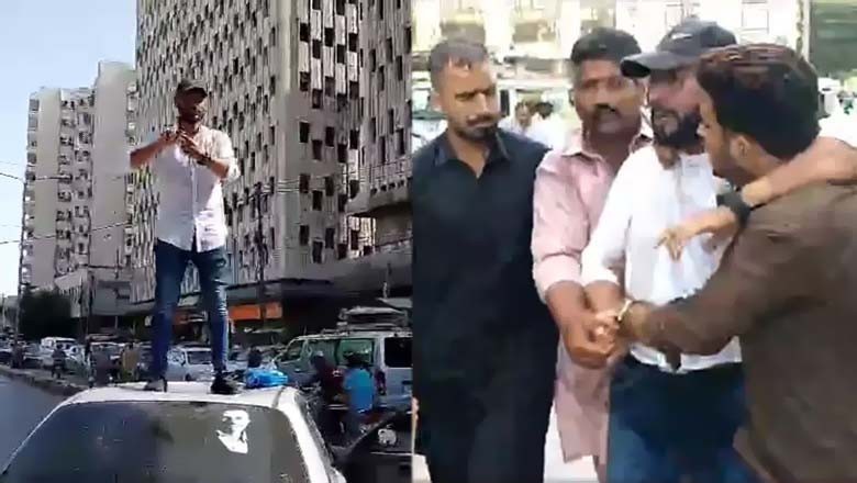 کراچی پریس کلب کے باہر ایک شخص کی خودکشی کی کوشش