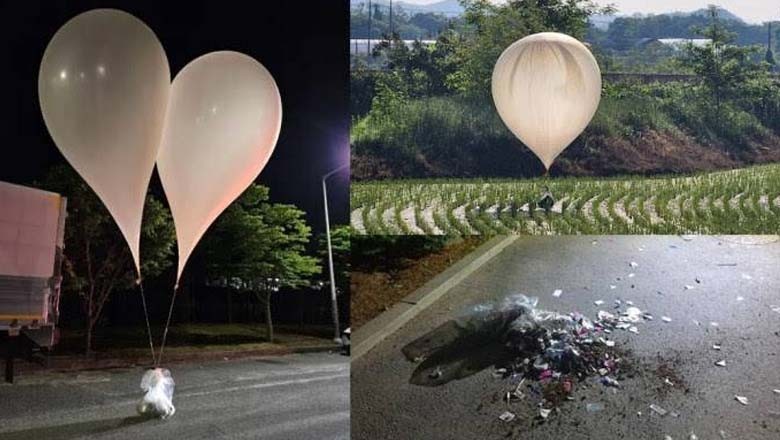 شمالی کوریا نے غباروں کے ذریعے کچرے کے تھیلے جنوبی کوریا میں گرا دئیے