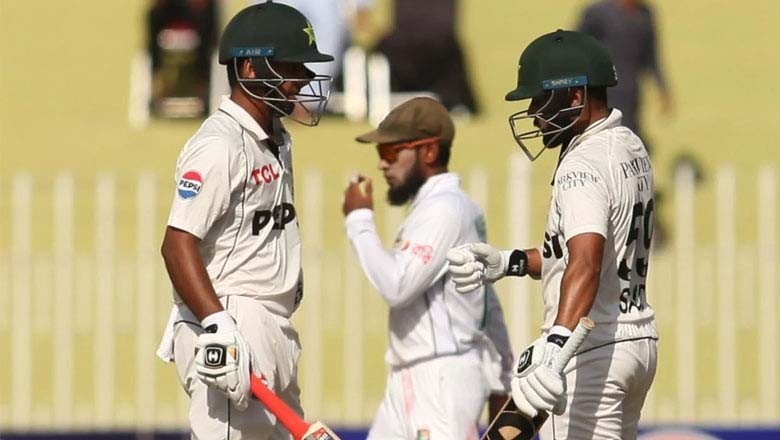 پنڈی ٹیسٹ کا پہلا روز: پاکستان کے 4 وکٹوں پر 158 رنز