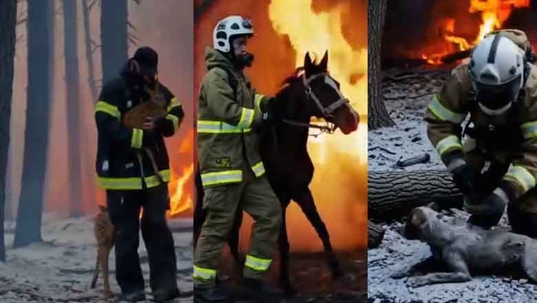 لاس اینجلس آتشزدگی، جنگل سے جانوروں کو محفوظ بنانے کی دل پزیر ویڈیو