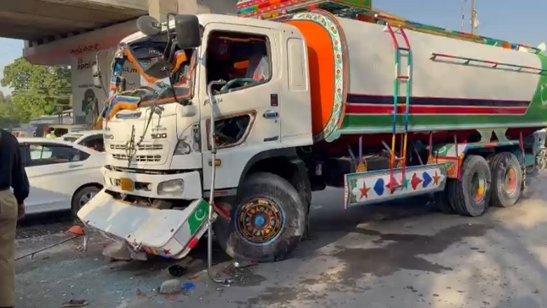 کراچی، واٹرٹینکر نے موٹرسائیکل سوار کو کچل دیا، حاملہ خاتون، نومولود بچی اور شوہر جاں بحق