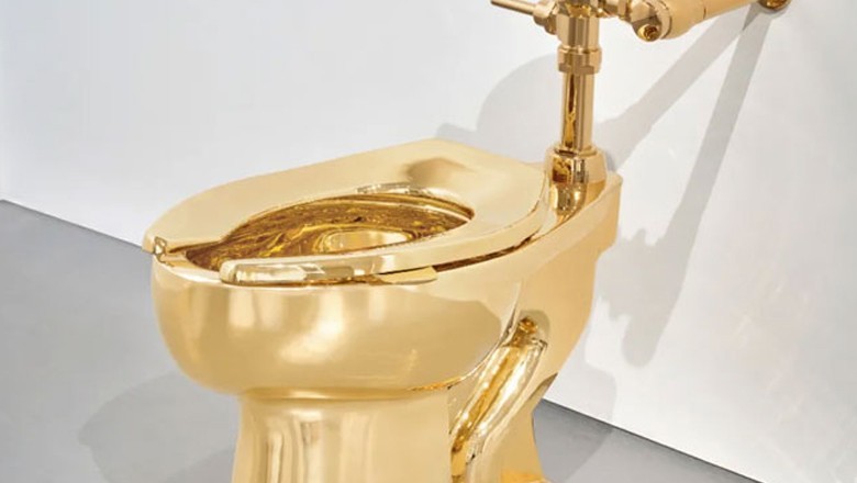سونے کا ٹوائلٹ 3 ارب 38 کروڑ روپے سے زائد میں فروخت