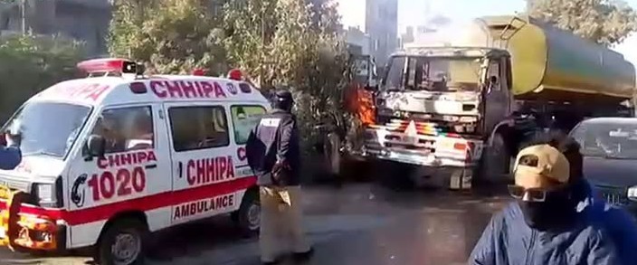 سرجانی ٹاؤن میں واٹر ٹینکر نے موٹر سائیکل سوار کو کچل دیا