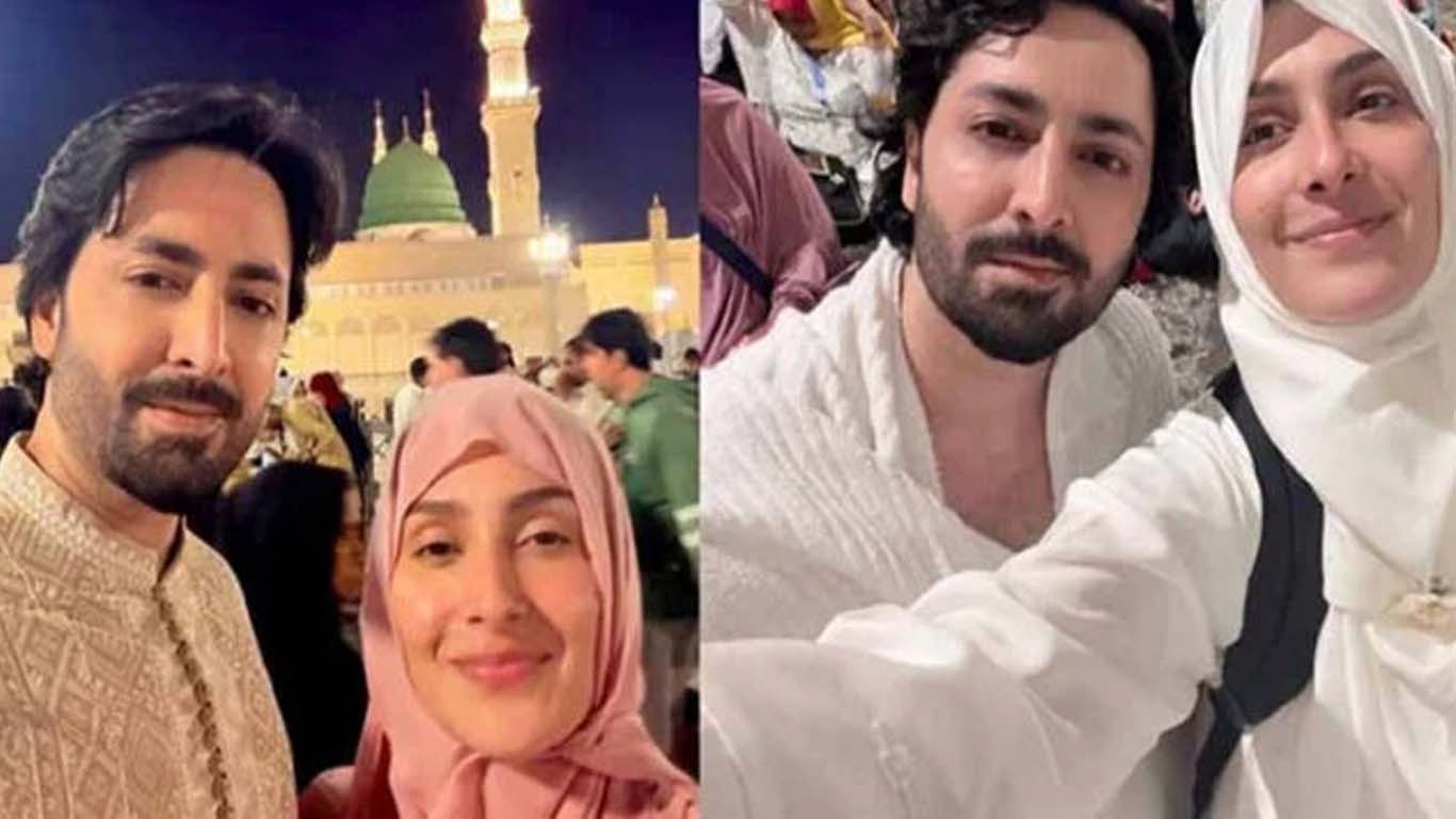 عائزہ خان اور دانش تیمور نے عمرے کی سعادت حاصل کرلی، تصاویر سامنے آگئیں