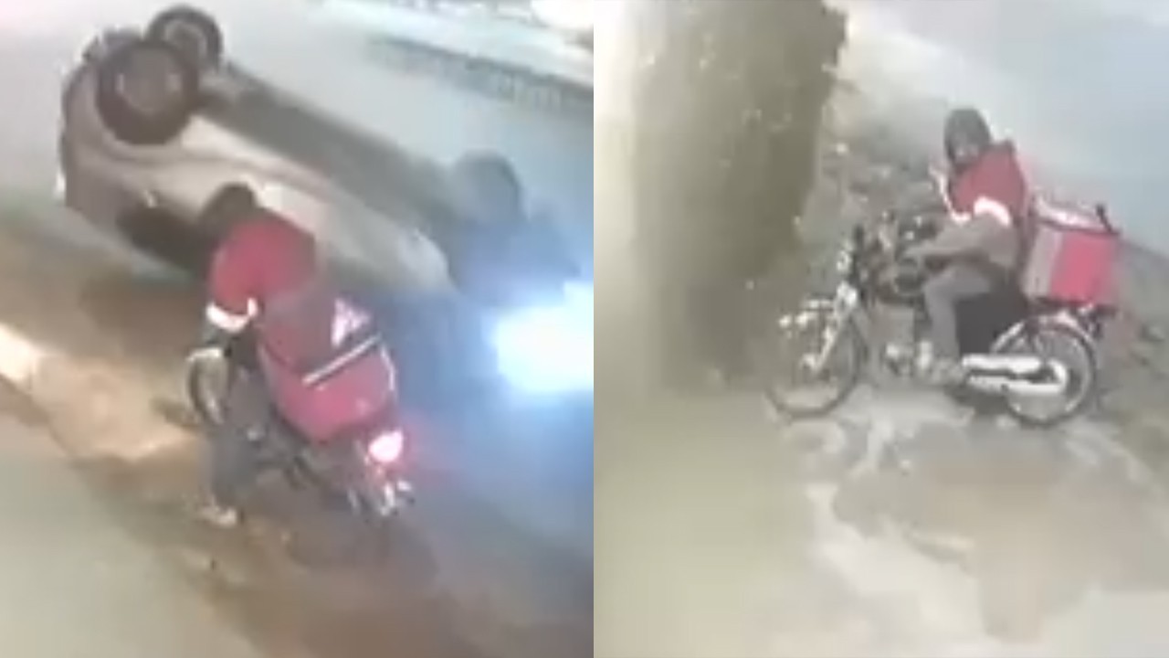 ڈیفنس میں تیز رفتار گاڑی کی غریب آن لائن ڈیلیوری رائیڈر کو ٹکر