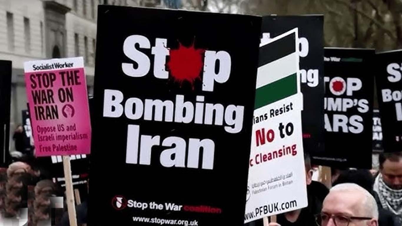 امریکا اور اسرائیل کے ایران پر حملوں کے خلاف لندن میں احتجاج
