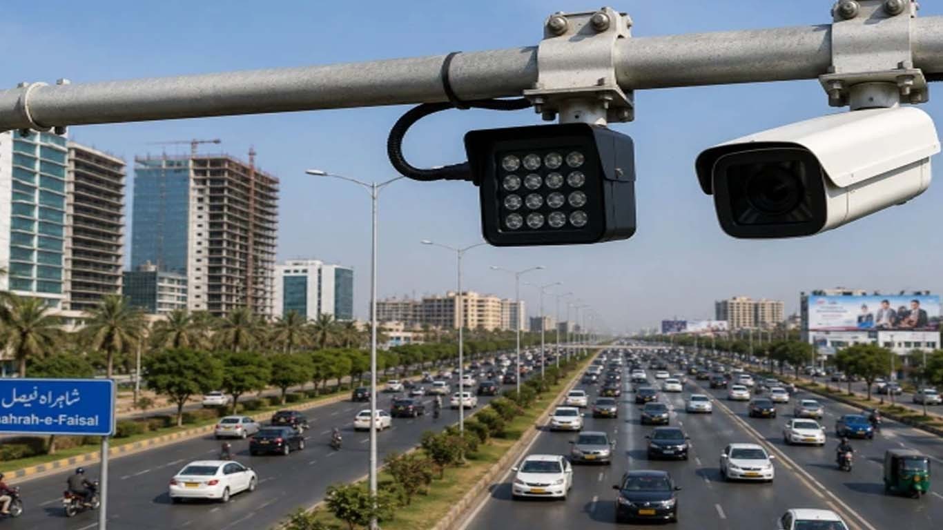 کراچی: شارع فیصل پر لین کی خلاف ورزی پر ای چالان کا آغاز